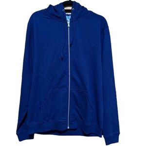 Hill House The Teddy Zip-Up Hoodie Jacket in Navy Blue